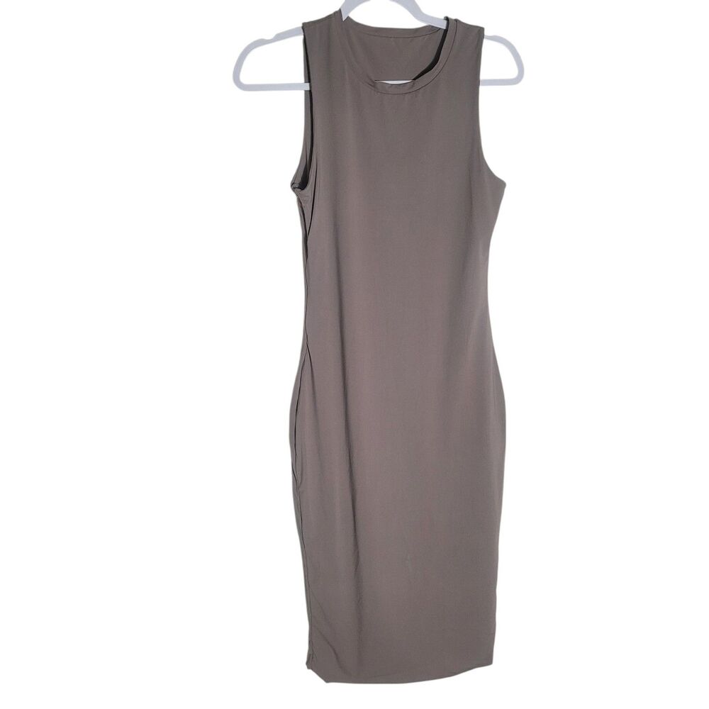 Vitality Balance Athletica Ivy Sheath Dress Women's Medium M Taupe Brown Stretch
